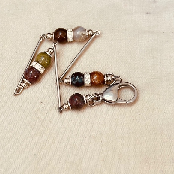 Stainless Steel & Indian Agate Beads Multicolor Handmade - Picture 8 of 12